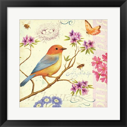 Framed Birds and Bees II Print