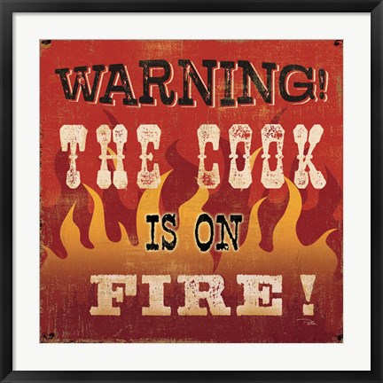 Framed Cook is on Fire Print