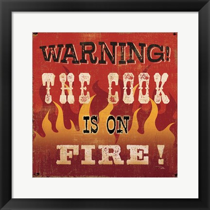 Framed Cook is on Fire Print