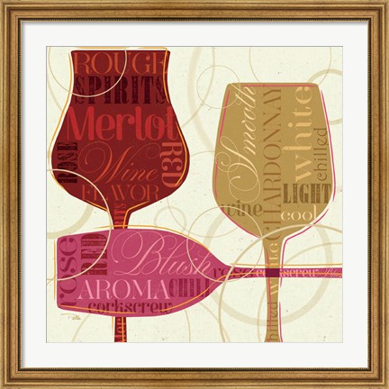 Framed Colorful Wine I Print