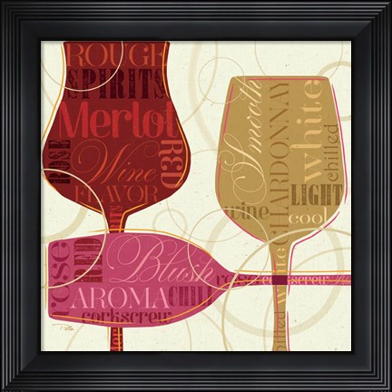 Framed Colorful Wine I Print