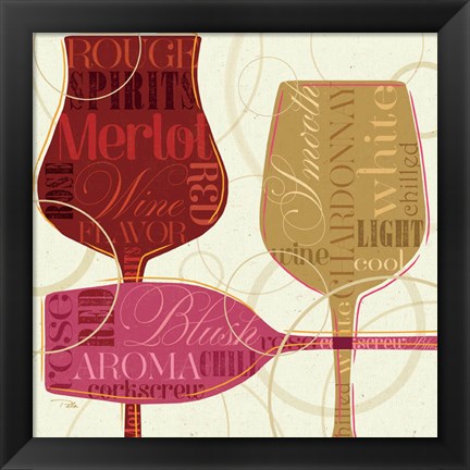 Framed Colorful Wine I Print