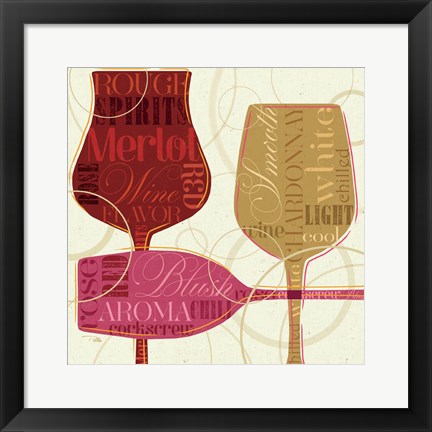 Framed Colorful Wine I Print