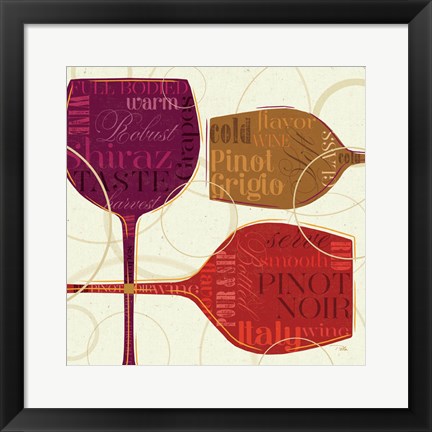 Framed Colorful Wine II Print