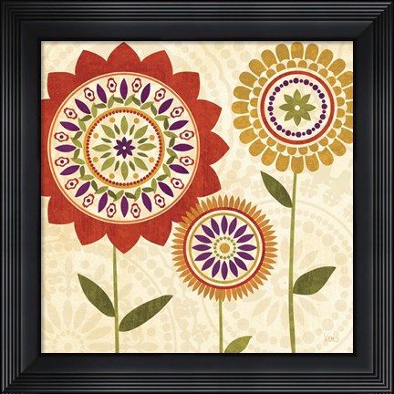 Framed Fall Flowers I Print