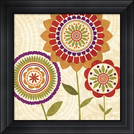 Framed Fall Flowers II Print