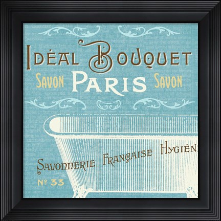 Framed Indulge Yourself Aqua I Print
