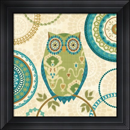 Framed Owl Forest I Print