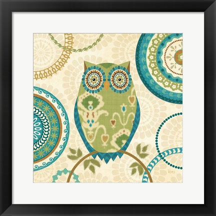 Framed Owl Forest I Print