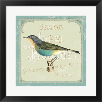 Framed Parisian Bird II Print