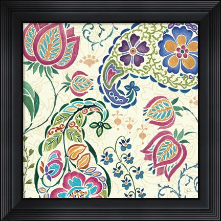 Framed Peacock Fantasy IV Print