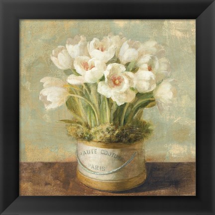 Framed Hatbox Tulips Print