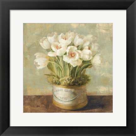 Framed Hatbox Tulips Print