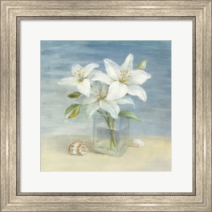 Framed Lilies and Shells Print