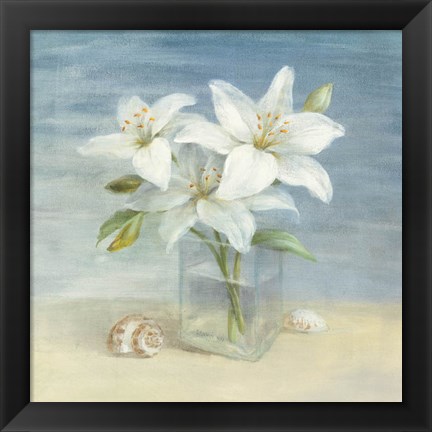 Framed Lilies and Shells Print