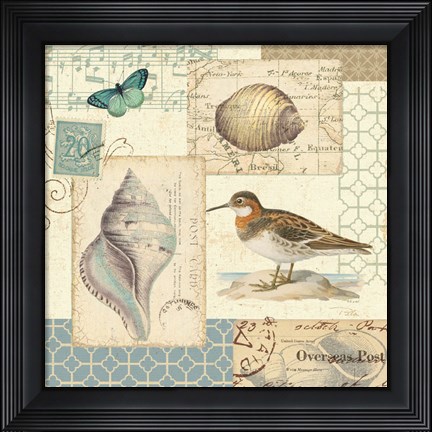 Framed Coastal Collage II Print