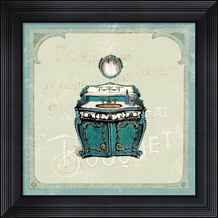 Framed Parisian Bath II Print