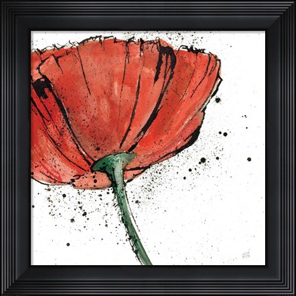Framed Not a California Poppy I on White Print