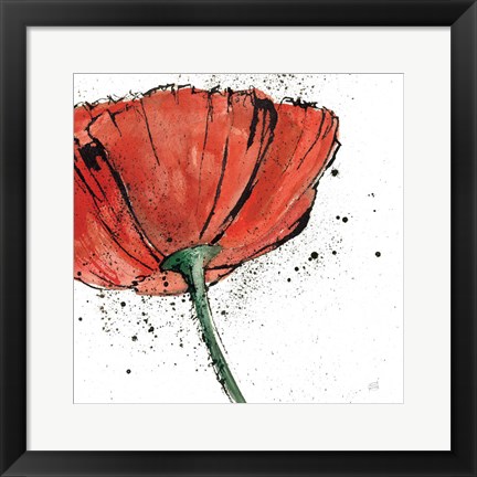 Framed Not a California Poppy I on White Print