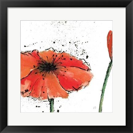 Framed Not a California Poppy III on White Print