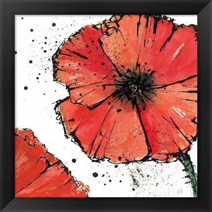 Framed Not a California Poppy on White IV Print