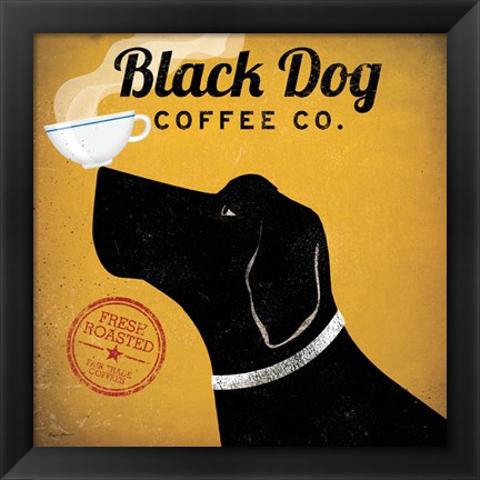 Framed Black Dog Coffee Co. Print