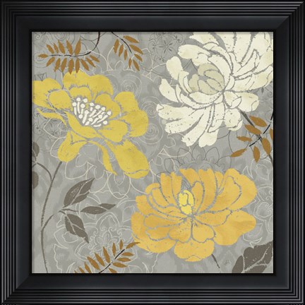 Framed Morning Tones Gold I Print