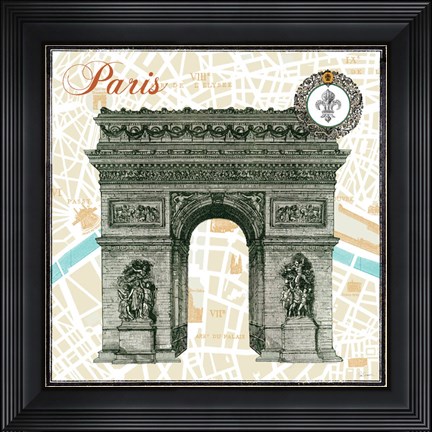 Framed Monuments des Paris Arc Print