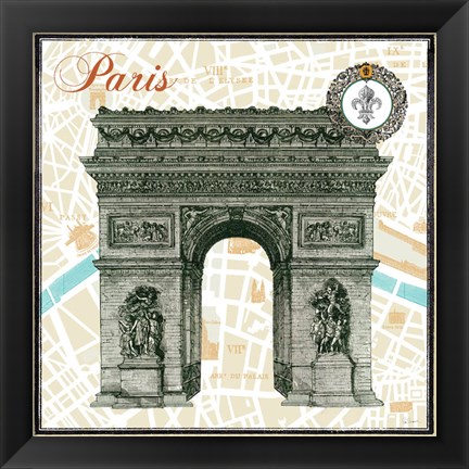 Framed Monuments des Paris Arc Print