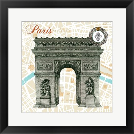 Framed Monuments des Paris Arc Print