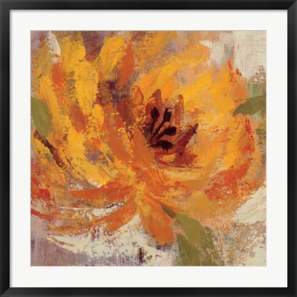 Framed Fiery Dahlias I Crop Print