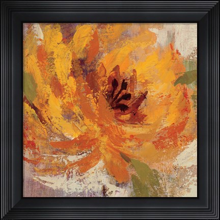 Framed Fiery Dahlias I Crop Print