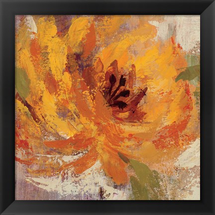 Framed Fiery Dahlias I Crop Print