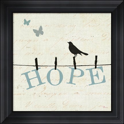 Framed Bird Talk I Print