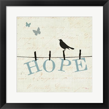 Framed Bird Talk I Print