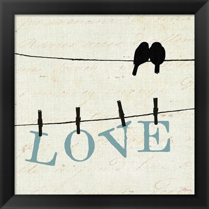 Framed Bird Talk II Print