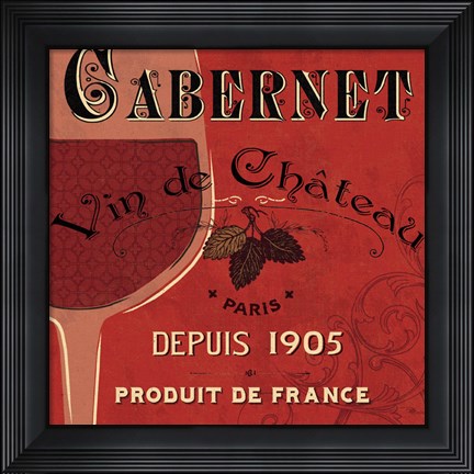 Framed Red Label I Print