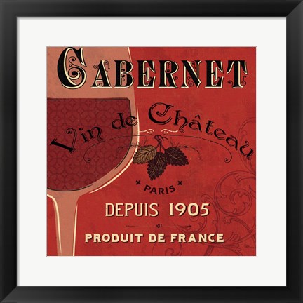 Framed Red Label I Print