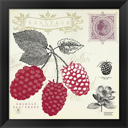 Framed Raspberry Notes Print