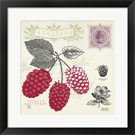 Framed Raspberry Notes Print