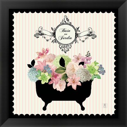 Framed Bain du Jardin I Print