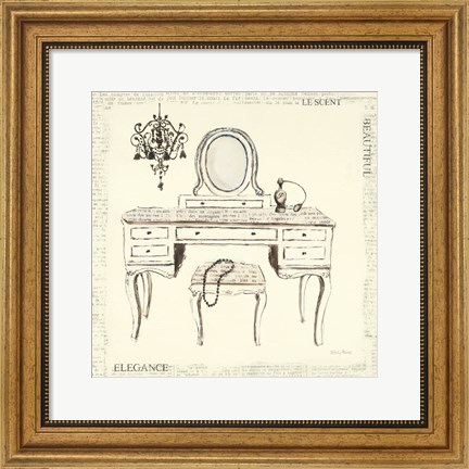 Framed Emily&#39;s Boudoir III Table Print