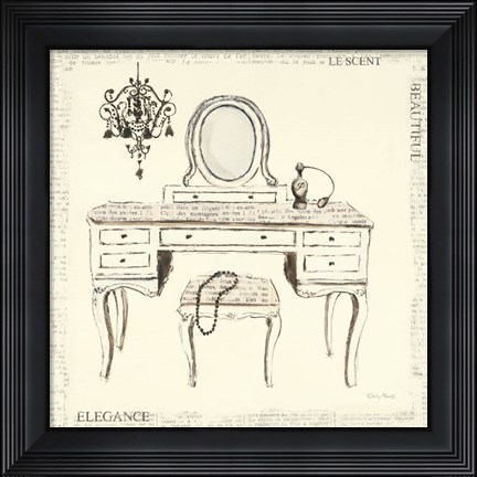 Framed Emily&#39;s Boudoir III Table Print