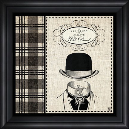 Framed Gentleman I Print