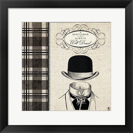 Framed Gentleman I Print