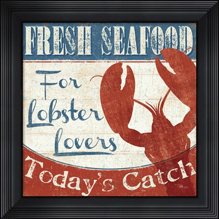 Framed Fresh Seafood I Print