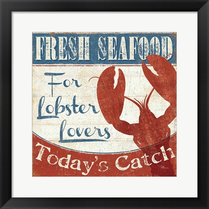 Framed Fresh Seafood I Print