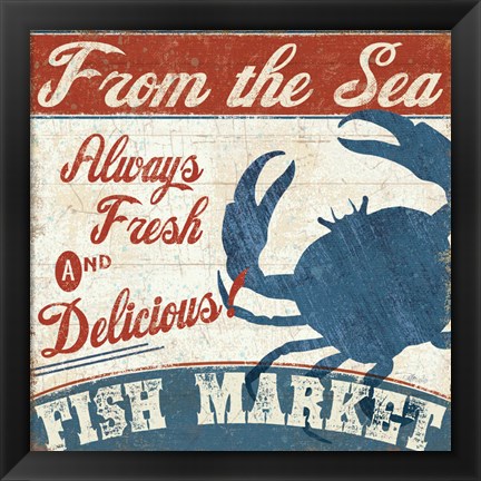 Framed Fresh Seafood IV Print