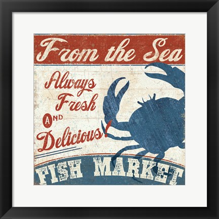 Framed Fresh Seafood IV Print