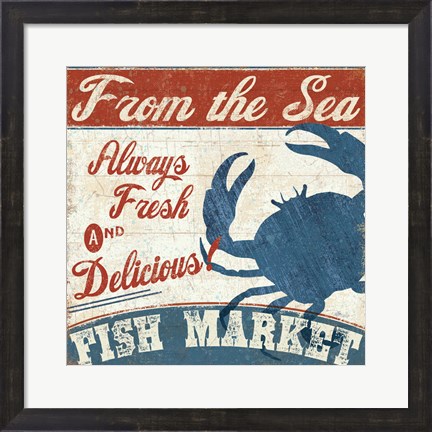 Framed Fresh Seafood IV Print